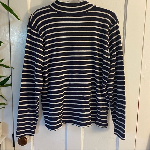 L.L. Bean Striped Quarter Zip - Picture 3 of 6